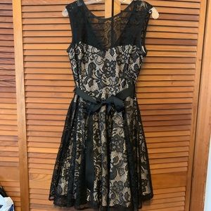 Black and Tan Cocktail Dress